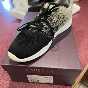 Carvela Black and Gold Women's Athletic Shoes